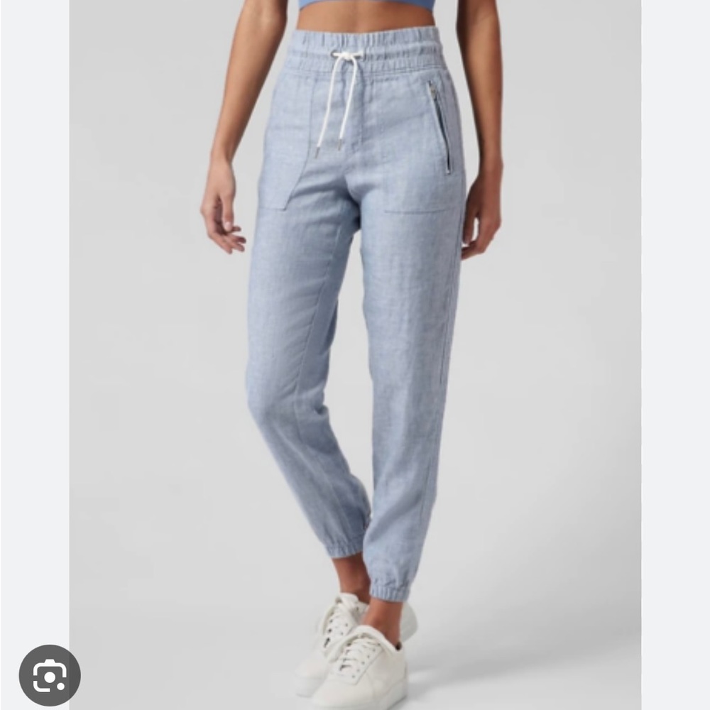 ATHLETA Cabo Linen Jogger 2 (6T) Chambray Blue | Summer Pants